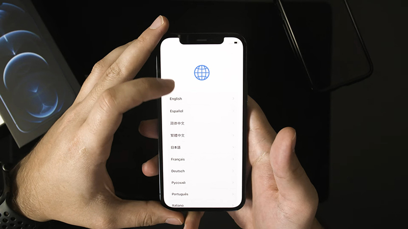 cài đặt iphone 12 mới mua về ngôn ngữ