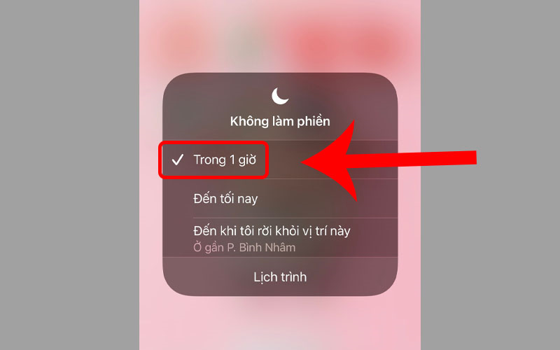 Cài đặt thời gian kết thúc không làm phiền