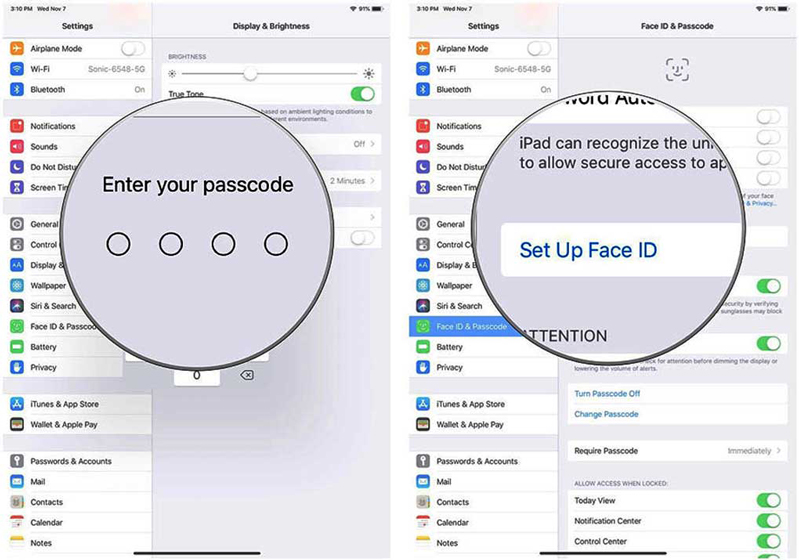 Cài đặt Face ID trên Ipad Pro - chọn "Thiết lập Face ID"