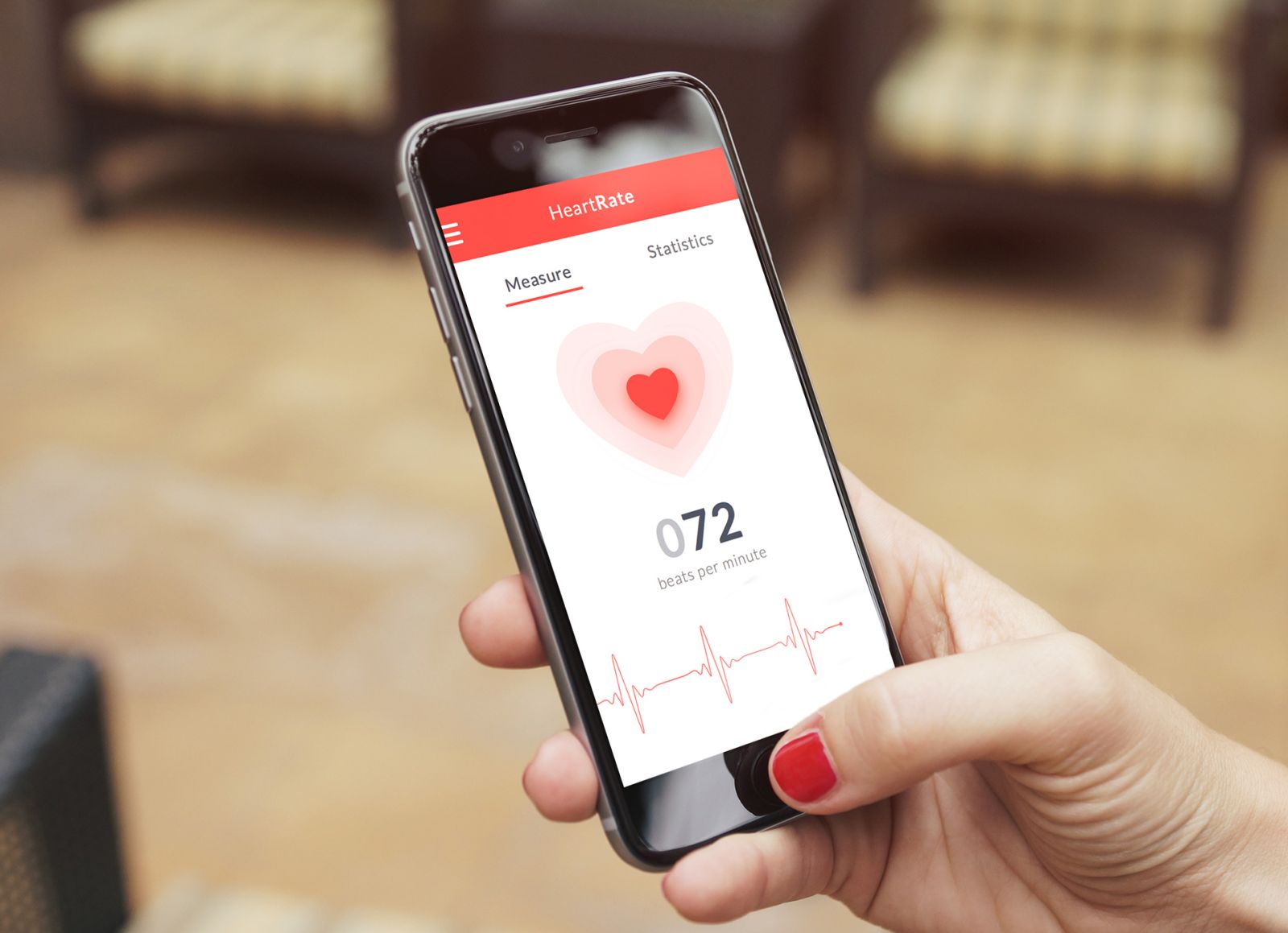 Mở app Heart Rate Monitor lên