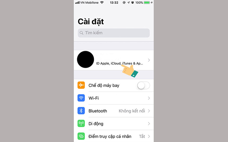 Click vào tài khoản của bạn